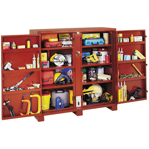Armoire &agrave; tablettes Jobsite, Acier, 58,7 pi³, Rouge Planification Entrepots Molloy