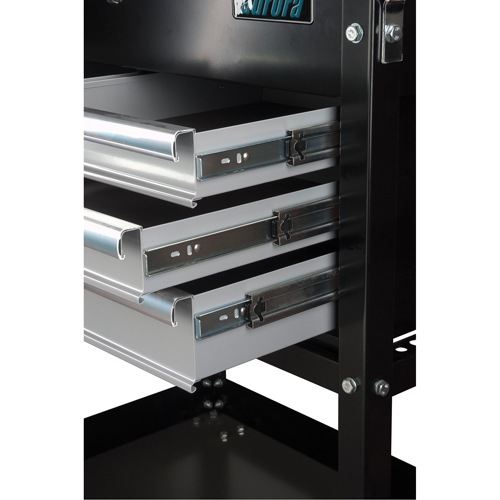 Chariot utilitaire, 4 tiroirs, 18" lo x 33" la x 39" h, Noir Planification Entrepots Molloy