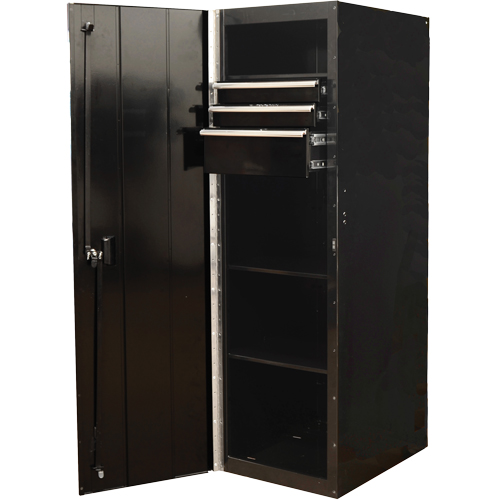 RX Series Side Cabinet, 3 Drawers, 19" W x 25" D x 61" H, Black Planification Entrepots Molloy