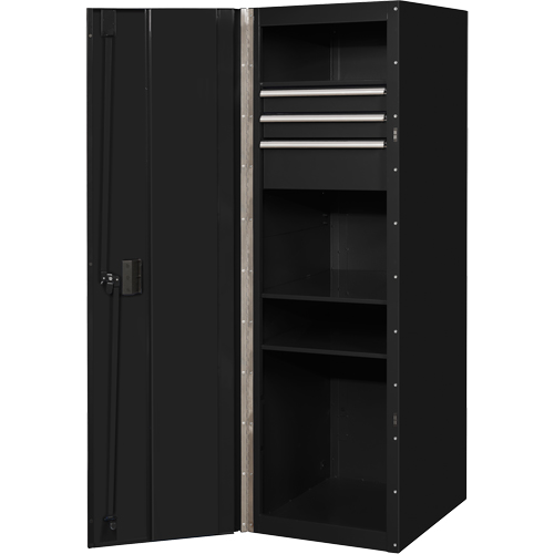 RX Series Side Cabinet, 3 Drawers, 19" W x 25" D x 61" H, Black Planification Entrepots Molloy