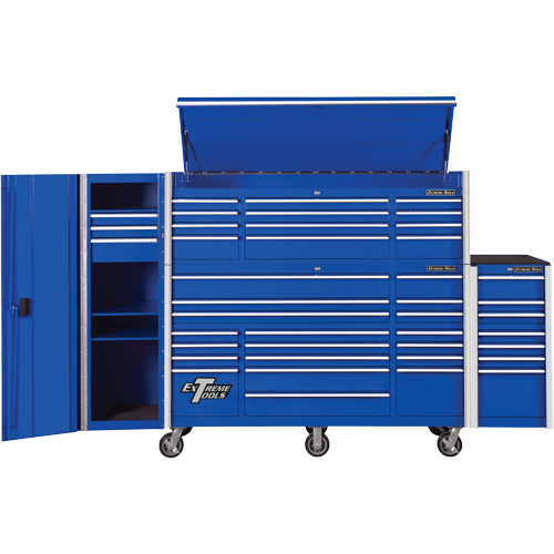 RX Series Side Cabinet, 3 Drawers, 19" W x 25" D x 61" H, Blue Planification Entrepots Molloy