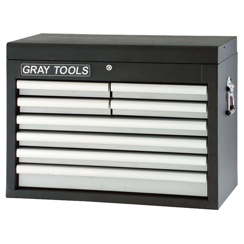 Top Chest - 8 Drawers, 26" W, 8 Drawers, Black Planification Entrepots Molloy