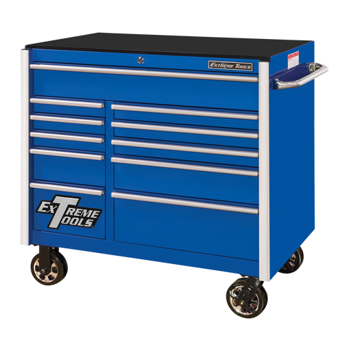 RX Series Rolling Tool Cabinet, 11 Drawers, 41-1/2" W x 25-1/2" D x 40-1/2" H, Blue Planification Entrepots Molloy