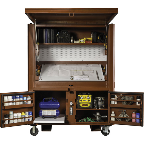 Field Office Jobsite Box, 33" W x 63" D x 80" H, Steel, Red Planification Entrepots Molloy