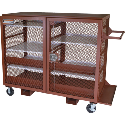 Armoire mobile en treillis, Acier, 49 pi³, Rouge Planification Entrepots Molloy