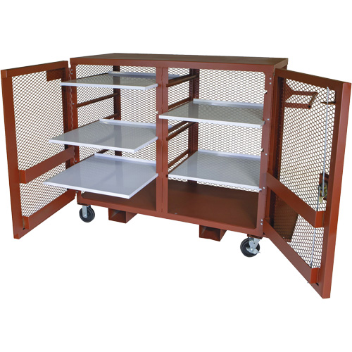 Armoire mobile en treillis, Acier, 49 pi³, Rouge Planification Entrepots Molloy