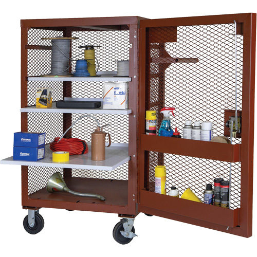 Armoire mobile en treillis, Acier, 22 pi³, Rouge Planification Entrepots Molloy