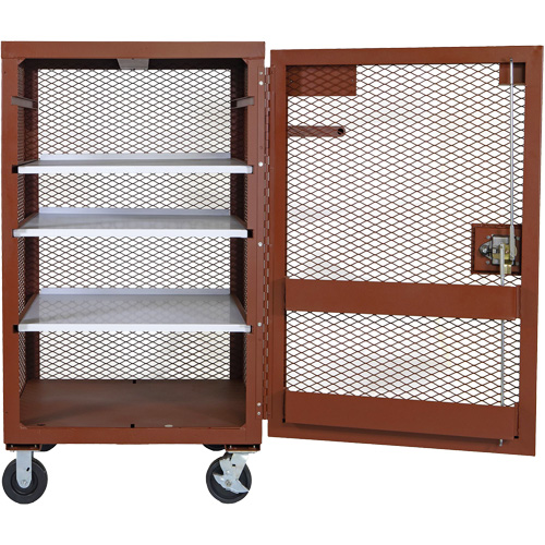 Armoire mobile en treillis, Acier, 22 pi³, Rouge Planification Entrepots Molloy