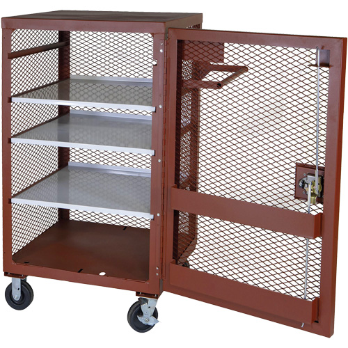 Armoire mobile en treillis, Acier, 22 pi³, Rouge Planification Entrepots Molloy