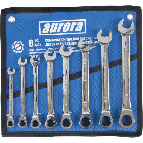 Fixed Head Wrench Set, Combination, 8 Pieces, Imperial Planification Entrepots Molloy
