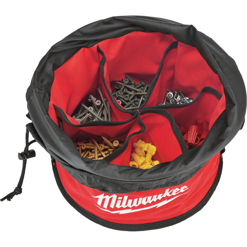 Sac range-tout style parachute, 11-4/5" lo x 11-4/5" la x 11" h, Nylon, Noir/Rouge Planification Entrepots Molloy