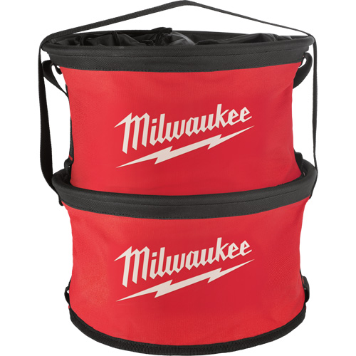 Sac range-tout style parachute, 11-4/5" lo x 11-4/5" la x 11" h, Nylon, Noir/Rouge Planification Entrepots Molloy