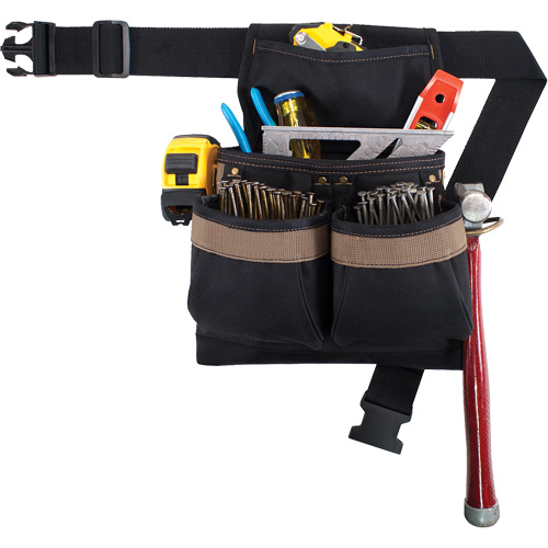 Small Deluxe Tool Belt, Polyester, Black Planification Entrepots Molloy
