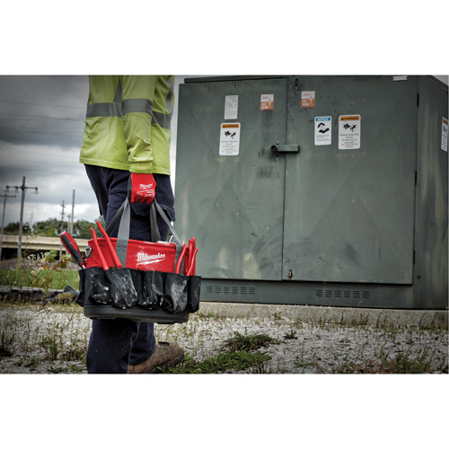 Sac ovale utilitaire, Nylon balistique, 24 pochettes, Noir/Rouge Planification Entrepots Molloy