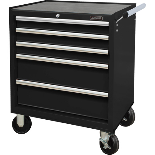 Chariot &agrave; outils industriel, 5 tiroirs, 27" la x 18-3/4" p x 31-1/2" h, Noir Planification Entrepots Molloy
