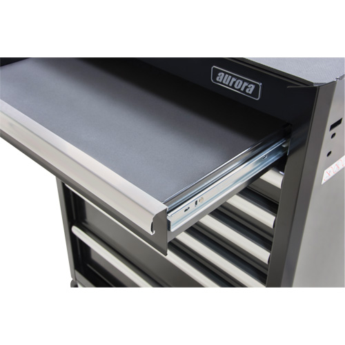 Industrial Tool Cart, 7 Drawers, 27" W x 18-3/4" D x 39" H, Black Planification Entrepots Molloy