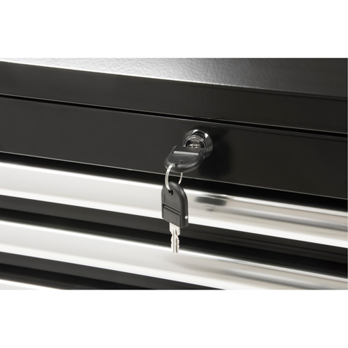 Industrial Tool Chest, 26" W, 4 Drawers, Black Planification Entrepots Molloy