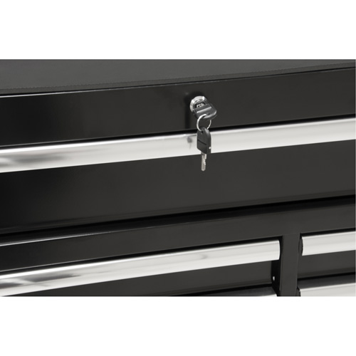 Industrial Tool Cart, 11 Drawers, 41" W x 18-3/4" D x 39-1/3" H, Black Planification Entrepots Molloy