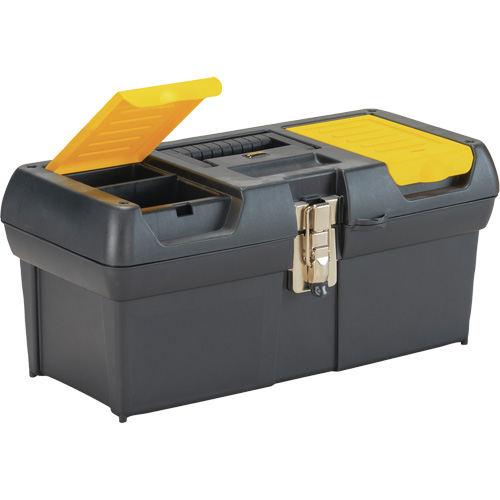 2000 Series Tool Box with Tray, 16" W x 7-1/10" D x 8-1/10" H, Black/Yellow Planification Entrepots Molloy