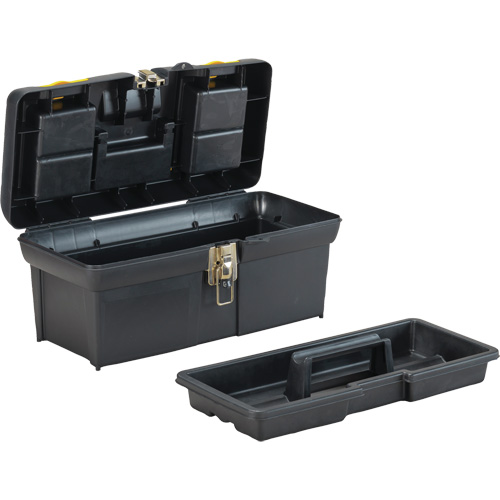 2000 Series Tool Box with Tray, 16" W x 7-1/10" D x 8-1/10" H, Black/Yellow Planification Entrepots Molloy