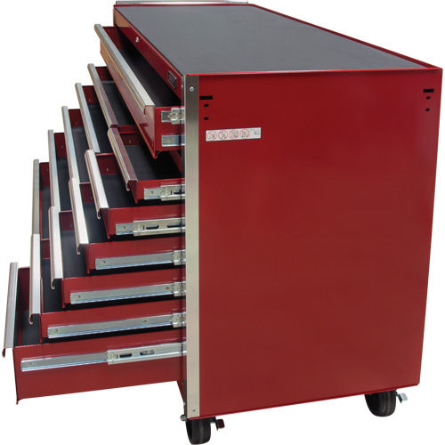 Industrial Tool Cart, 12 Drawers, 56" W x 24-1/2" D x 38-1/8" H, Red Planification Entrepots Molloy