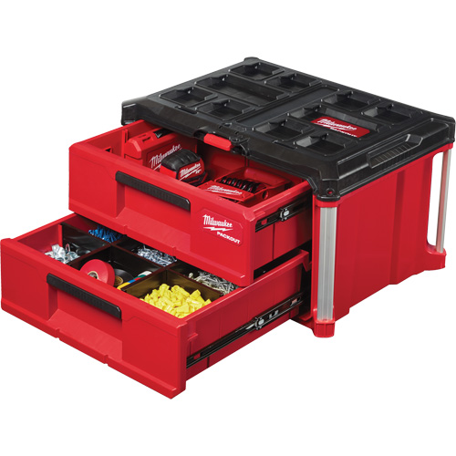 Packout 2-Drawer Tool Box, 16-1/3" x 14-1/3" x 22-1/5", Red Planification Entrepots Molloy