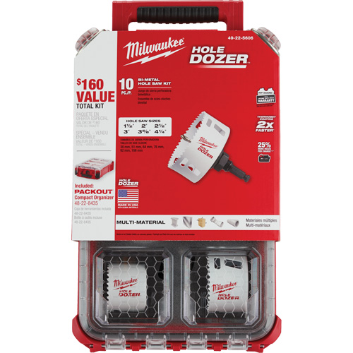 Trousse de scie cloche Packout Hole Dozer, 10 morceaux Planification Entrepots Molloy