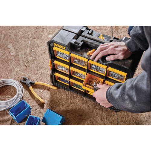 Organisateur Flip-Bin, 3-7/8" la x 17-3/4" p x 13-7/8" h, Noir/Jaune Planification Entrepots Molloy