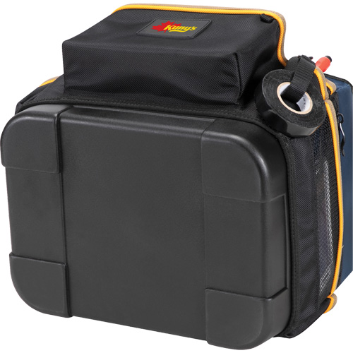 Molded Base Electrical/HVAC Tool Carrier, Ballistic Polyester, 20 Pockets, Black/Blue Planification Entrepots Molloy