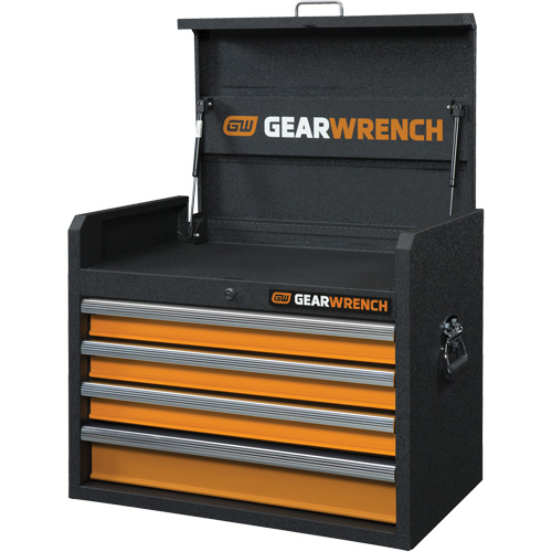GSX Series Tool Chest, 26" W, 4 Drawers, Black/Orange Planification Entrepots Molloy