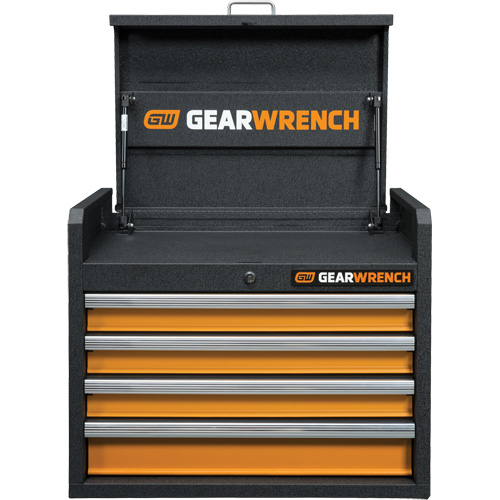 GSX Series Tool Chest, 26" W, 4 Drawers, Black/Orange Planification Entrepots Molloy