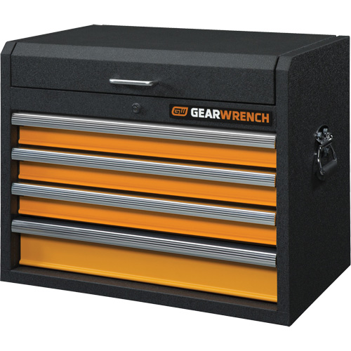 GSX Series Tool Chest, 26" W, 4 Drawers, Black/Orange Planification Entrepots Molloy