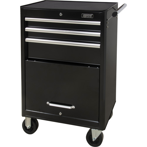 Industrial Tool Cart, 3 Drawers, 29-4/5" W x 21-1/5" D x 38-4/5" H, Black Planification Entrepots Molloy
