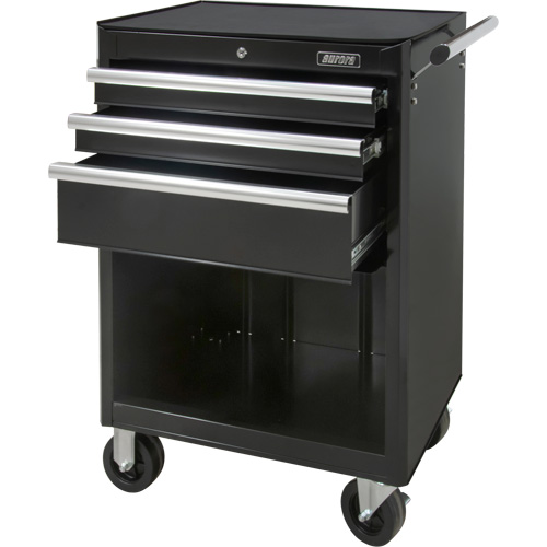 Industrial Tool Cart, 3 Drawers, 29-4/5" W x 21-1/5" D x 38-4/5" H, Black Planification Entrepots Molloy