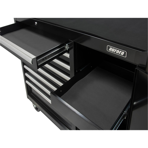 Industrial Tool Cart, 8 Drawers, 44-3/10" W x 21-1/10" D x 36-7/10" H, Black Planification Entrepots Molloy