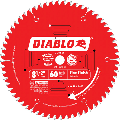 Contractor Saw Blades - Fine Finishing Saw Blades, 8-1/2", 60 Teeth, Wood Use Planification Entrepots Molloy