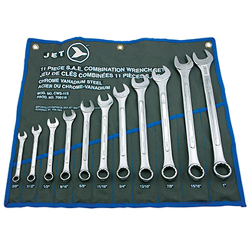11-Piece SAE Raised Panel Combination Wrench Set, Combination, 11 Pieces, Imperial Planification Entrepots Molloy