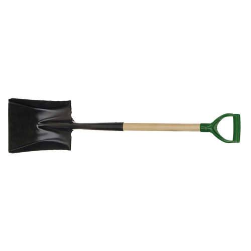 Square Point Shovel, Wood, Tempered Steel Blade, D-Grip Handle, 29" Long Planification Entrepots Molloy