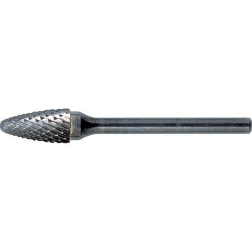 Solid Carbide Burrs - Tree Shape with Ball Nose, SF-1, 1/4" Dia., 5/8" Depth of Cut Planification Entrepots Molloy