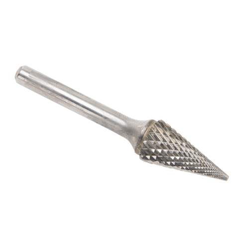 Solid Carbide Burrs - Pointed Cone Shape, SM-5, 1/2" Dia., 1/4" Shank, 22.2 mm Depth of Cut Planification Entrepots Molloy