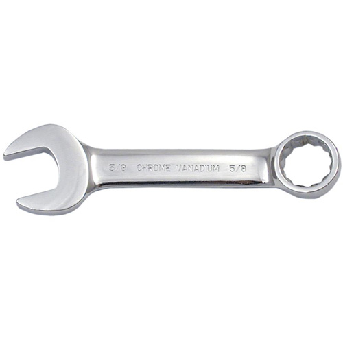 Fully Polished Stubby Combination Wrench, 12 Point, 3/8", Chrome Finish Planification Entrepots Molloy