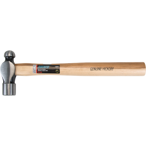 Ball Pein Hammer, 24 oz. Head Weight, Plain Face, Wood Handle Planification Entrepots Molloy