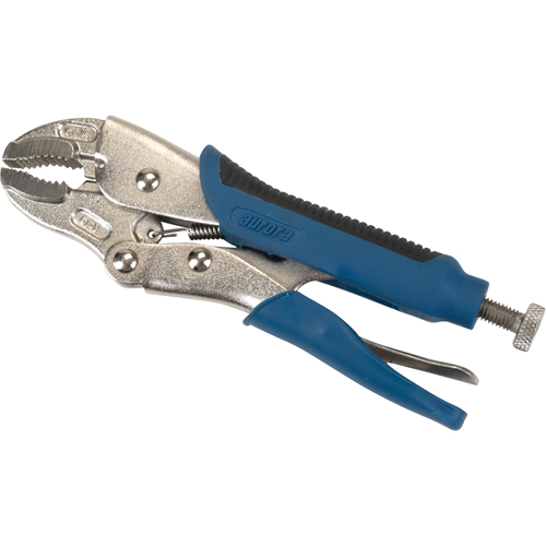 Locking Pliers with Wire Cutter, 7" Length, Curved Jaw Planification Entrepots Molloy
