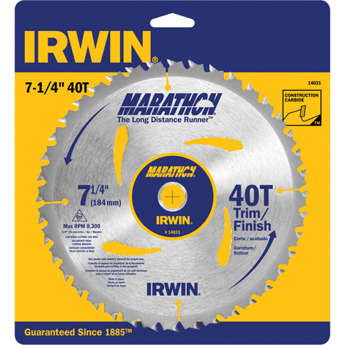 Contractor Saw Blades - Marathon&reg; Saw Blades, 7-1/4", 40 Teeth, Wood Use Planification Entrepots Molloy