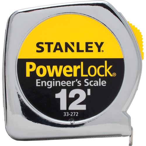 Ruban &agrave; mesurer PowerLock, 1/2" x 12', Marques de goujon Imp&eacute;rial Planification Entrepots Molloy