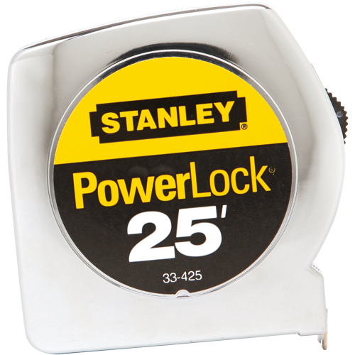 Ruban &agrave; mesurer PowerLock, 1" x 25', Marques de goujon  Planification Entrepots Molloy