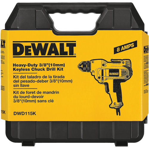 VSR Mid-Handle Drill, 3/8" Chuck, 8 A, 120 V, 0-2500 RPM, Keyless Chuck Planification Entrepots Molloy