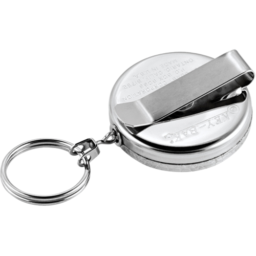 The Original Key Reel, Chrome, 24" Cable, Belt Clip Attachment Planification Entrepots Molloy