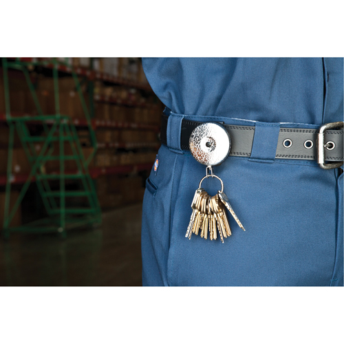 The Original Key Reel, Chrome, 24" Cable, Belt Clip Attachment Planification Entrepots Molloy