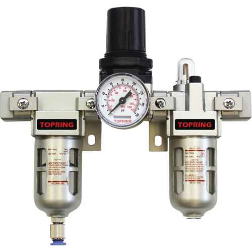 Filtreur/r&eacute;gulateur & lubrificateur modulaire Airflo (manom&egrave;tre compris), 1/4" NPT Planification Entrepots Molloy